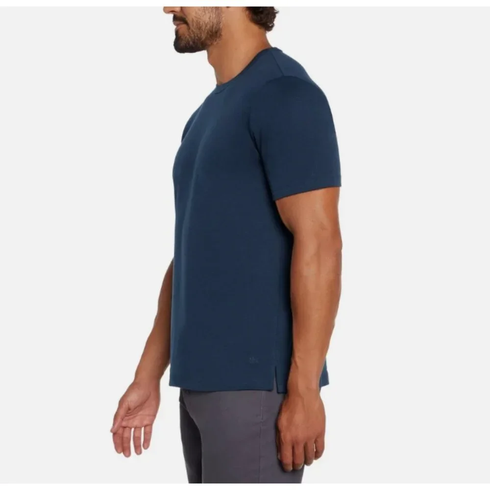 Banana Republic Mens Luxe Touch 100%  Cotton Performance Tee, Navy, Size S